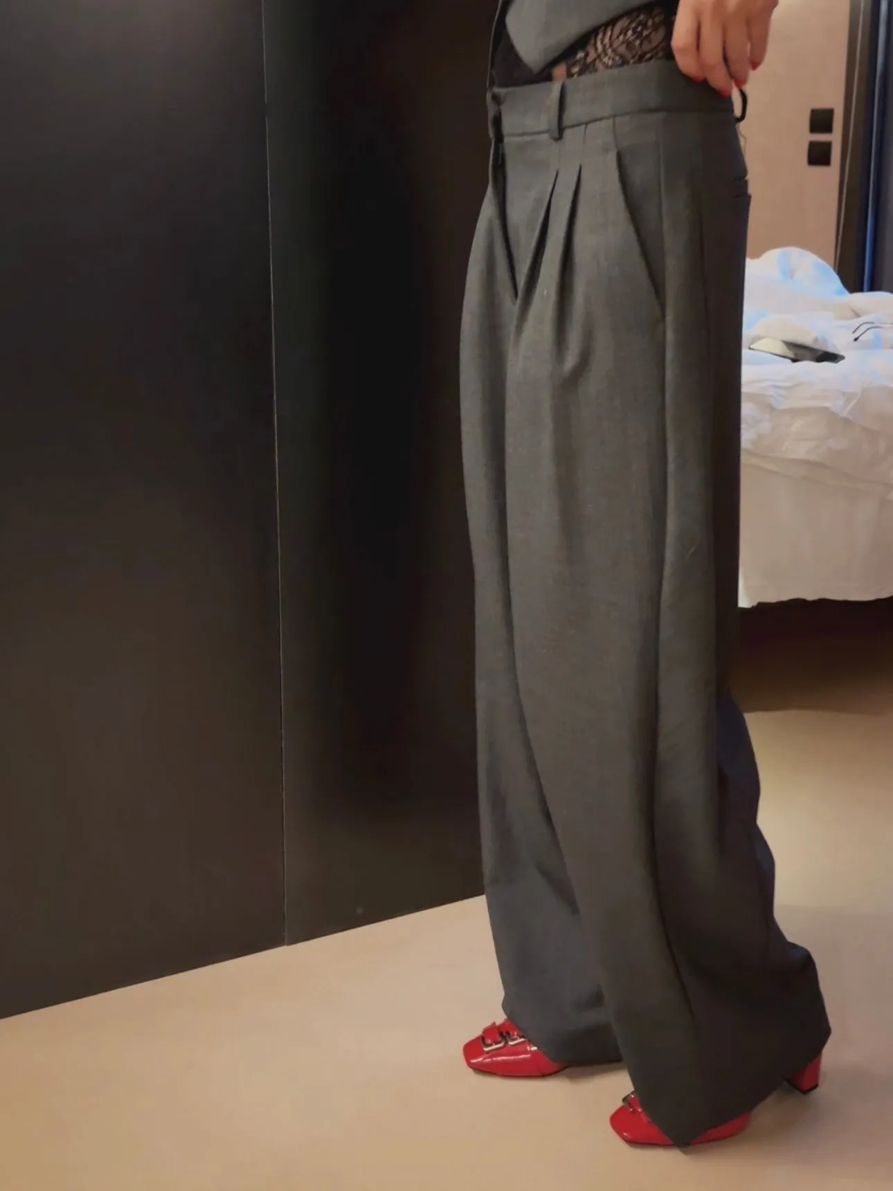 LOOSE SUIT PANTS - GREY