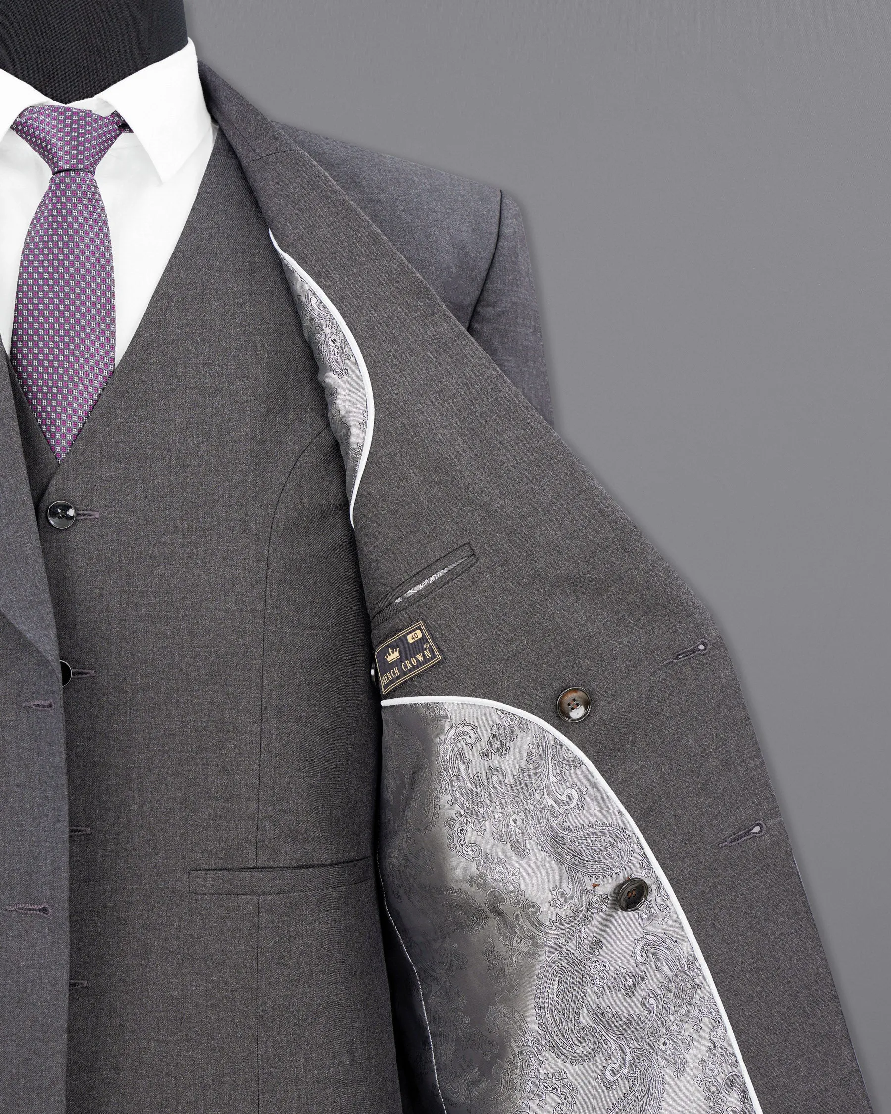 lridium grey Double Breasted Blazer
