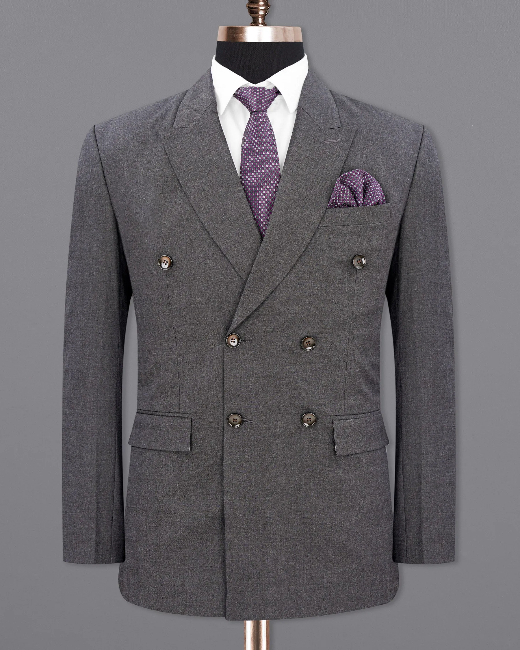 lridium grey Double Breasted Blazer