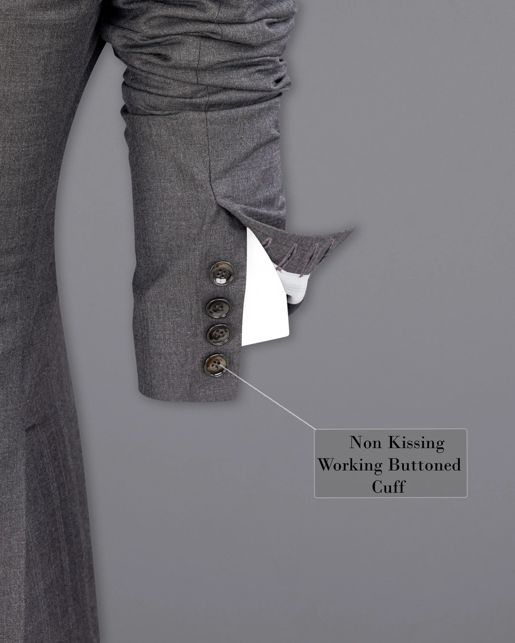 lridium grey Double Breasted Blazer