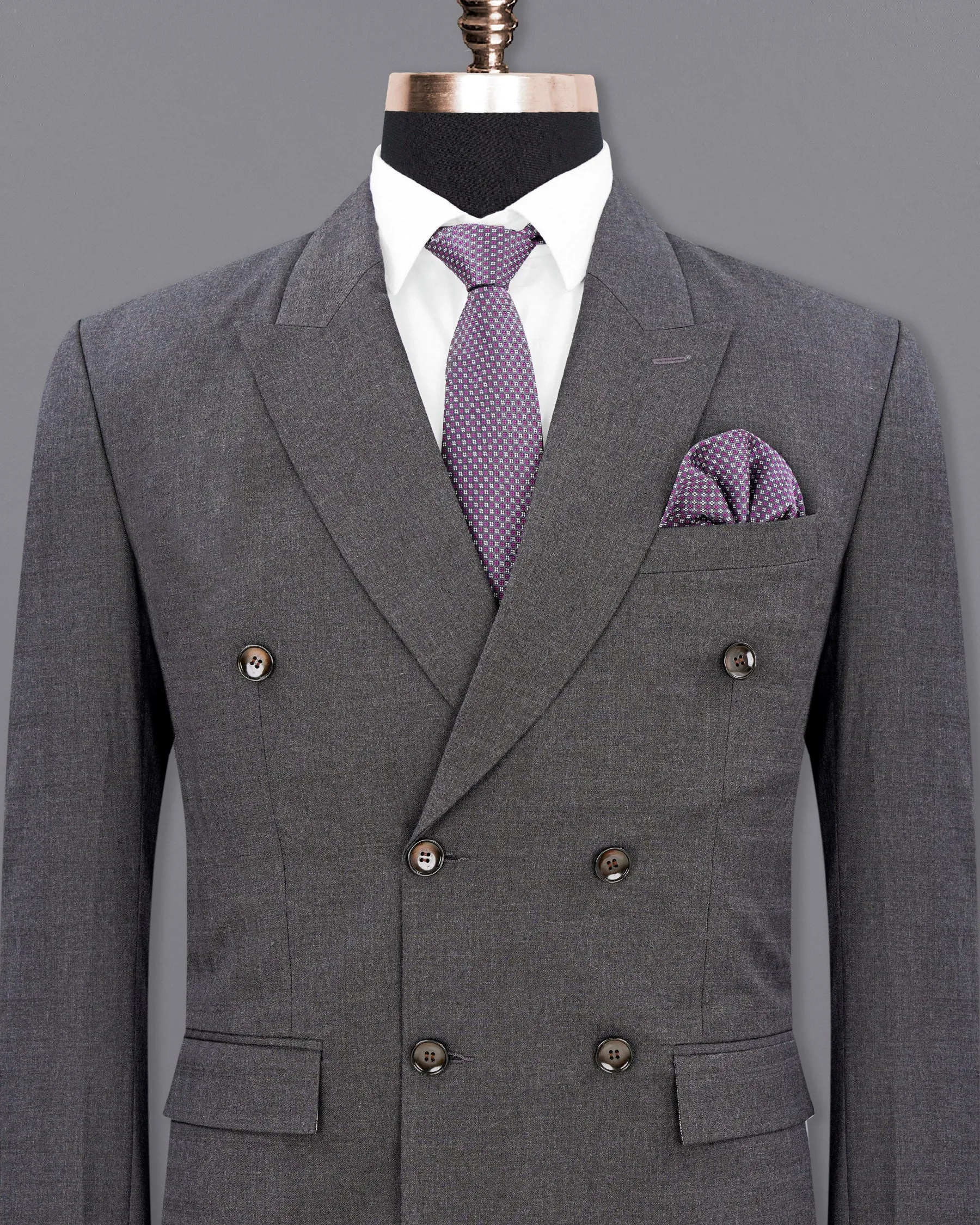 lridium grey Double Breasted Blazer