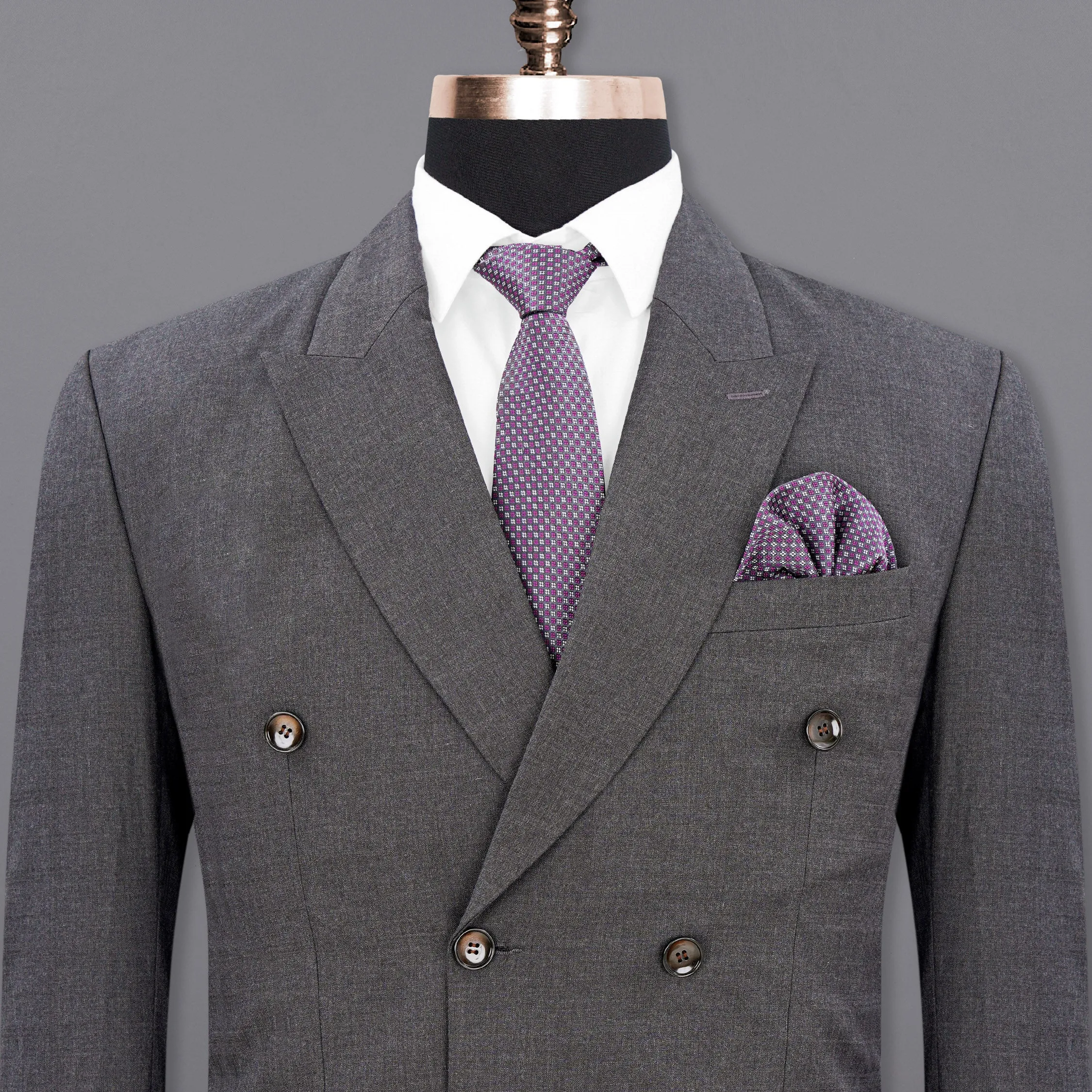 lridium grey Double Breasted Blazer