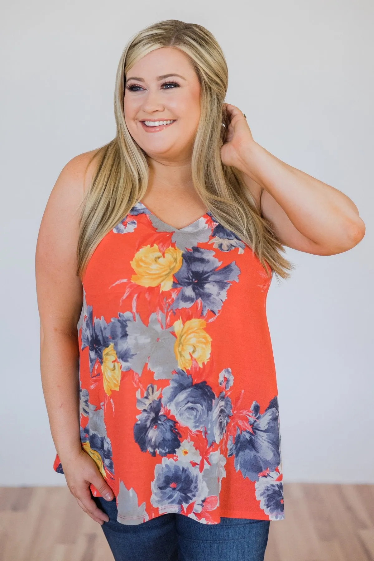 Lucky Coral Tank Top - Floral