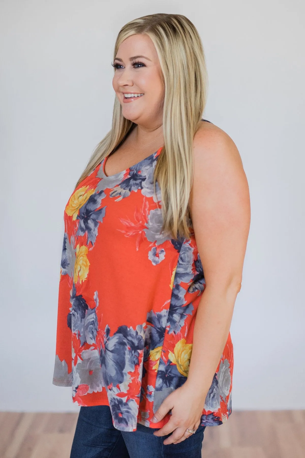 Lucky Coral Tank Top - Floral