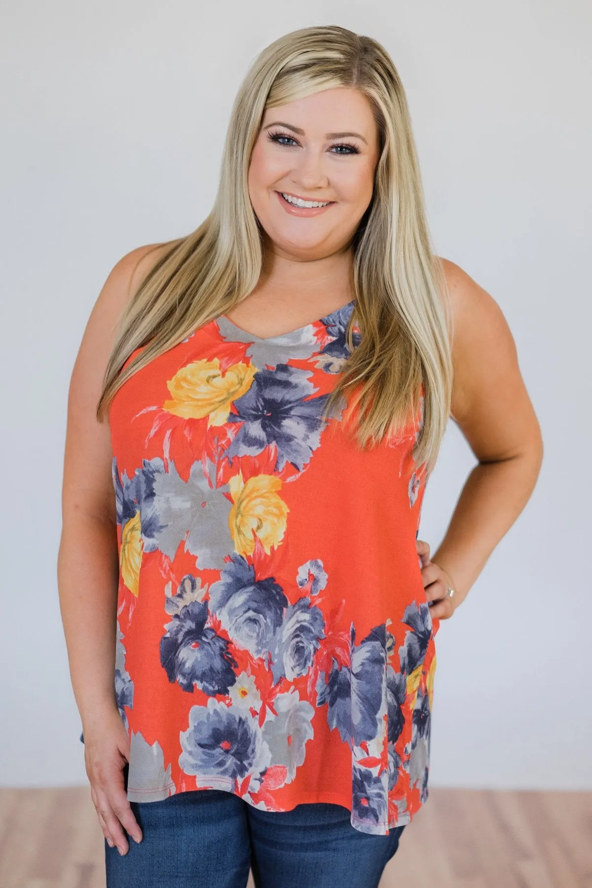 Lucky Coral Tank Top - Floral