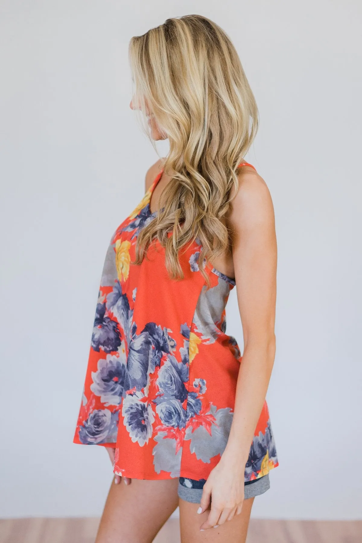 Lucky Coral Tank Top - Floral