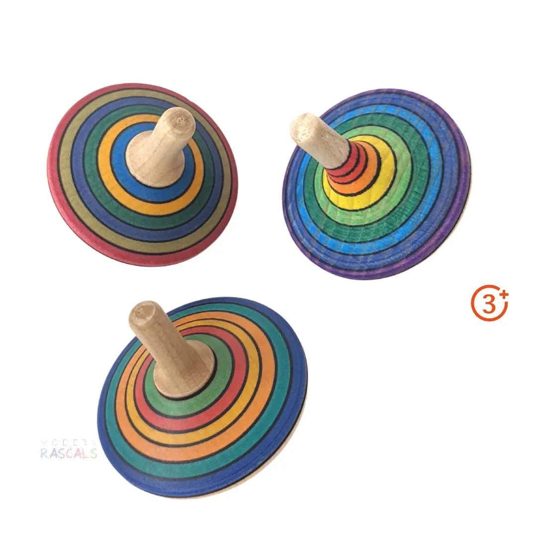Mader Large Rallye Spinning Top - Rainbow and Assorted