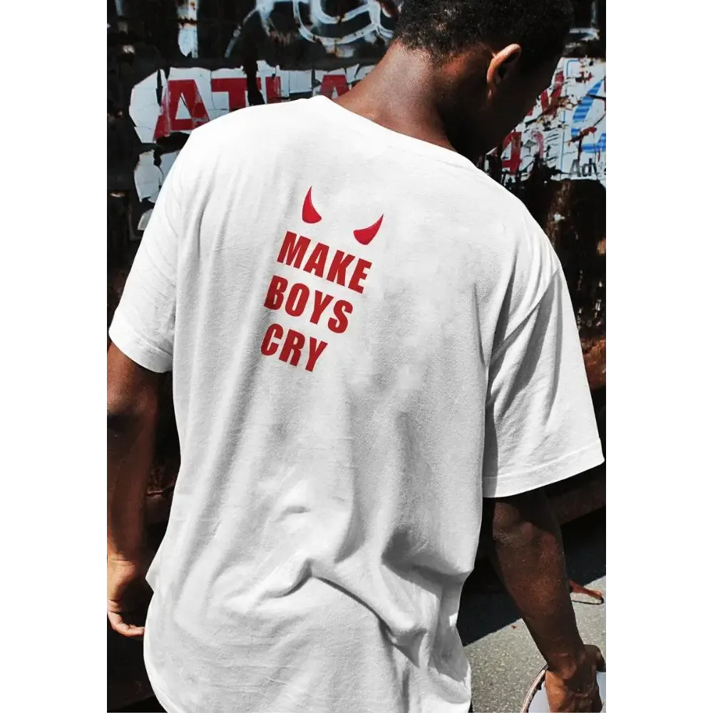 Make Boys Cry Bold T-Shirt for the Confident Y2K Style