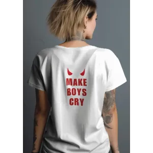 Make Boys Cry Bold T-Shirt for the Confident Y2K Style