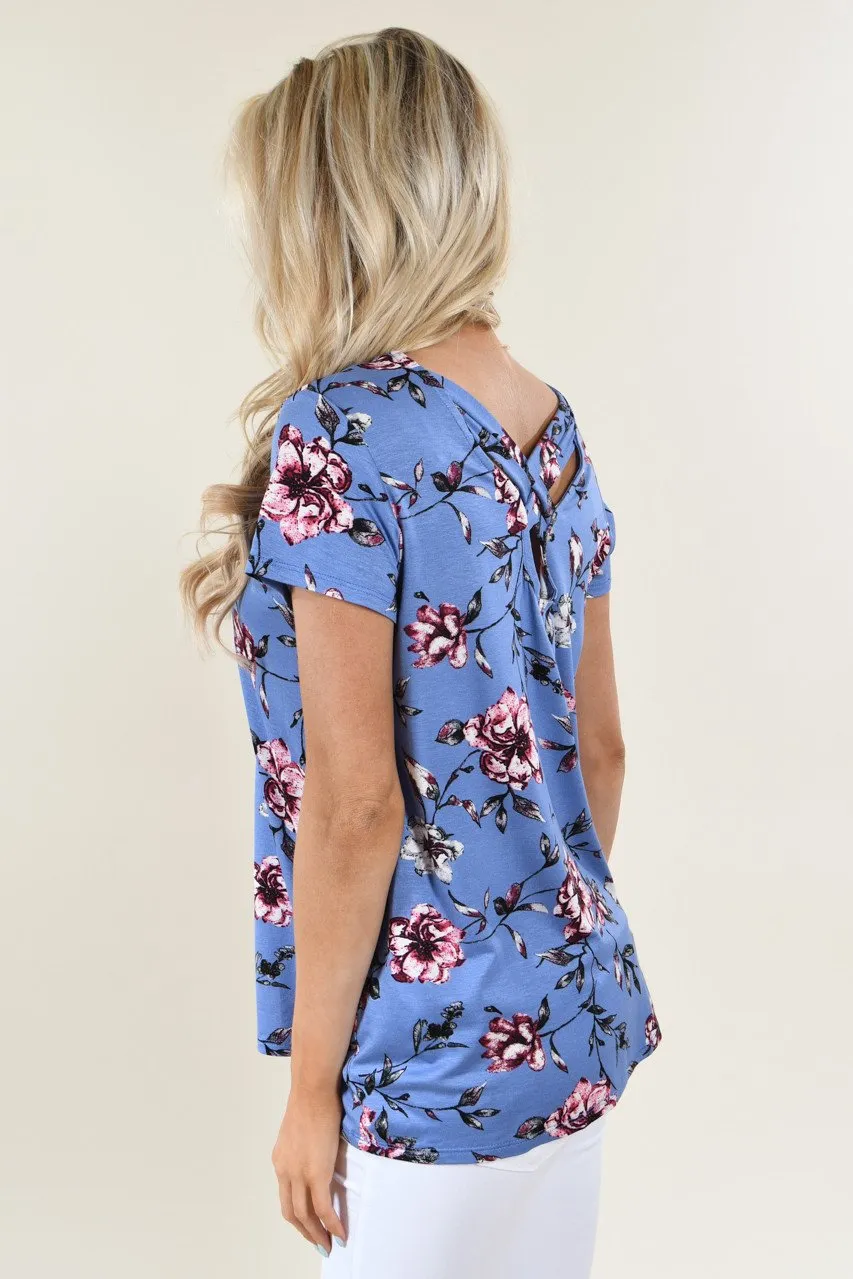 Masterpiece Floral Top ~ Blue