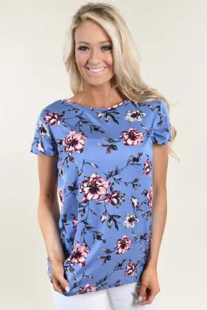 Masterpiece Floral Top ~ Blue