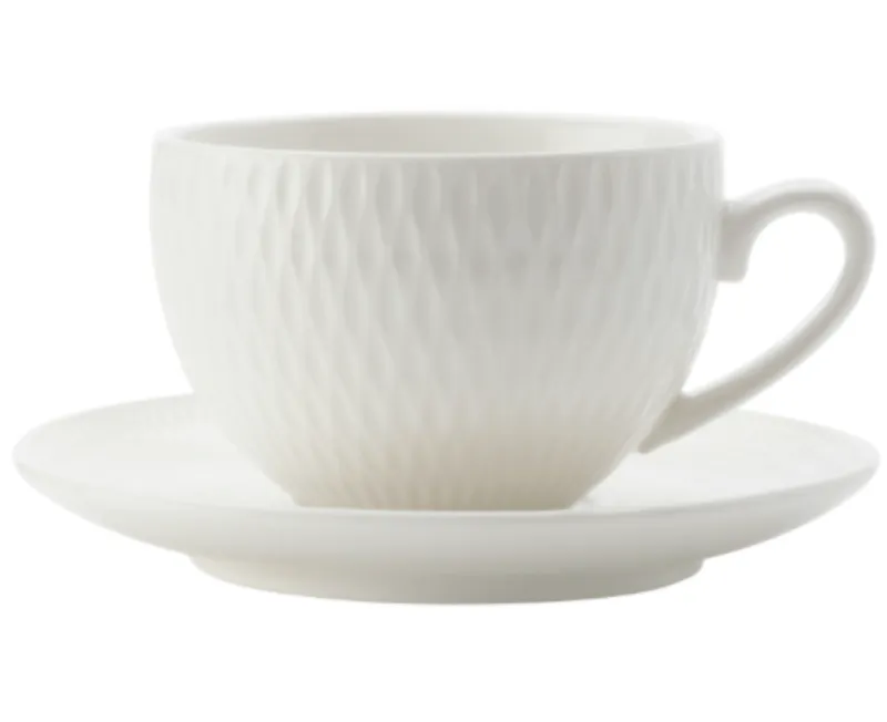 Maxwell & Williams White Basics Diamonds Demi Cup & Saucer 90ML