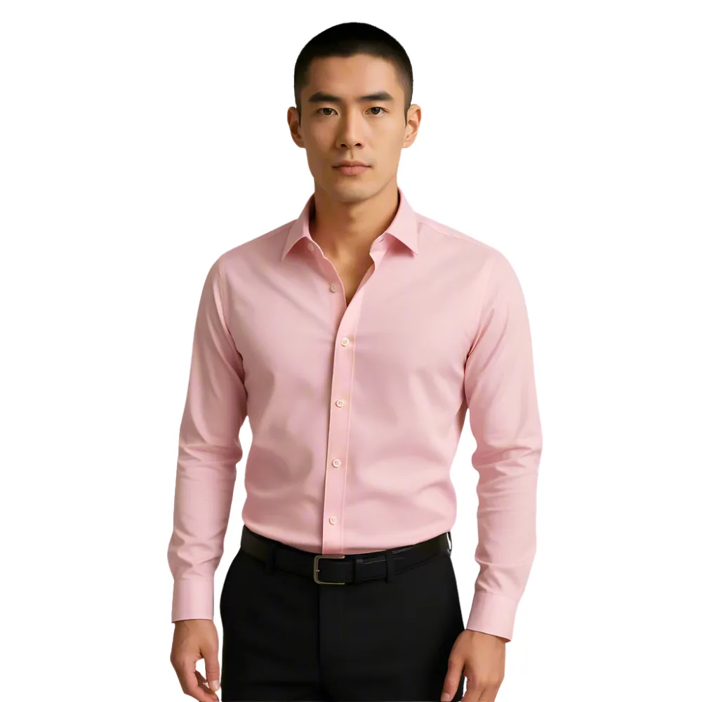 Men Long Sleeve Stretch Office Shirt