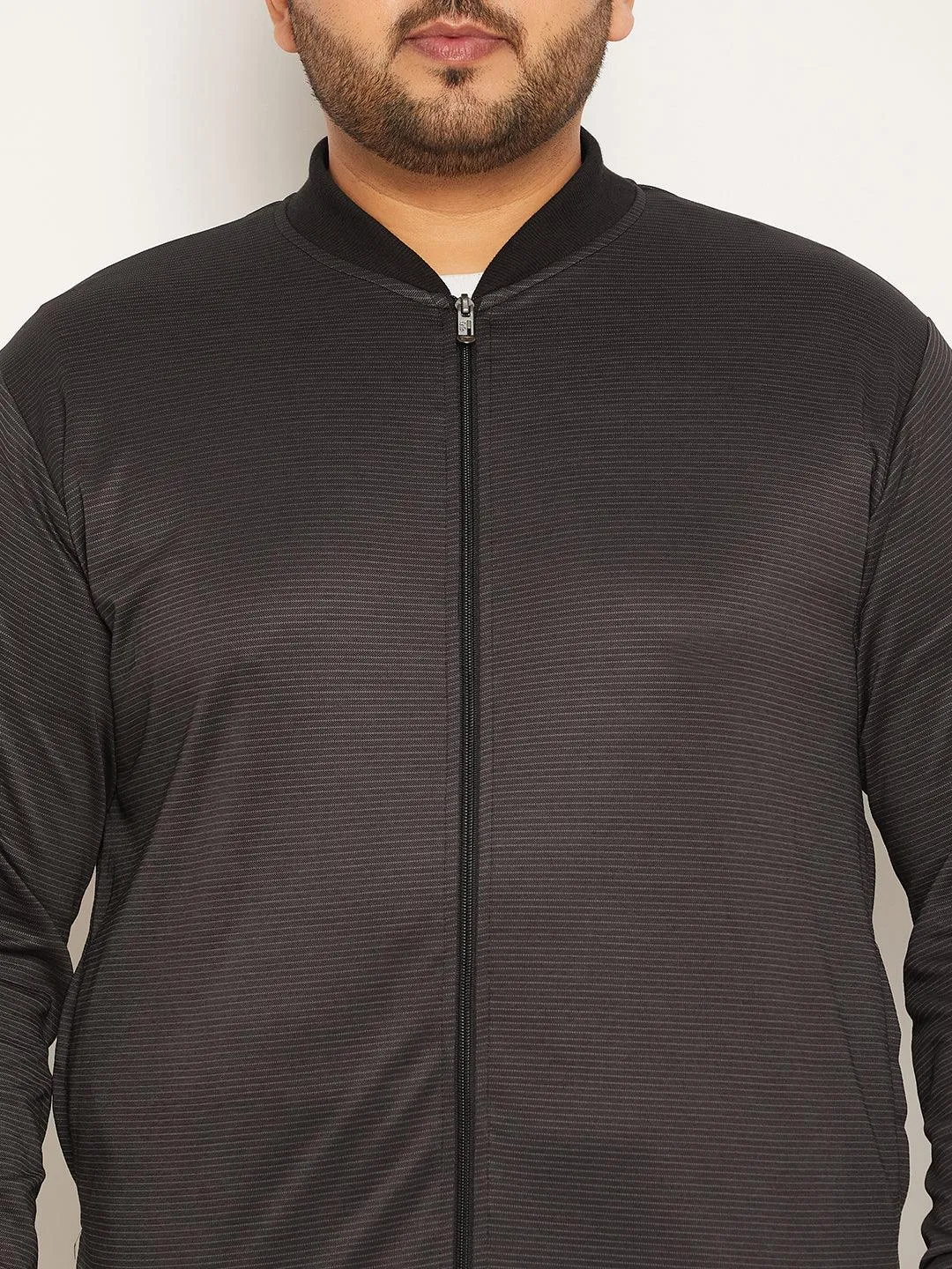 Men Plus Size Story Striped Jacket