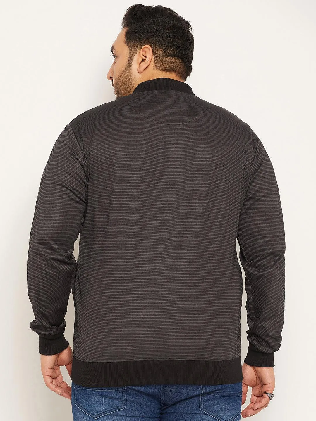 Men Plus Size Story Striped Jacket