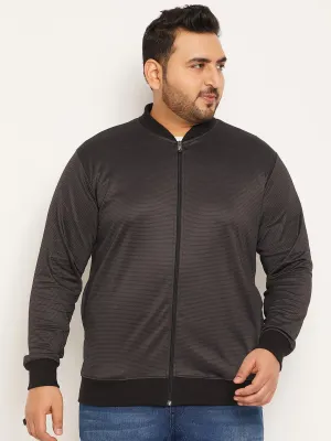 Men Plus Size Story Striped Jacket
