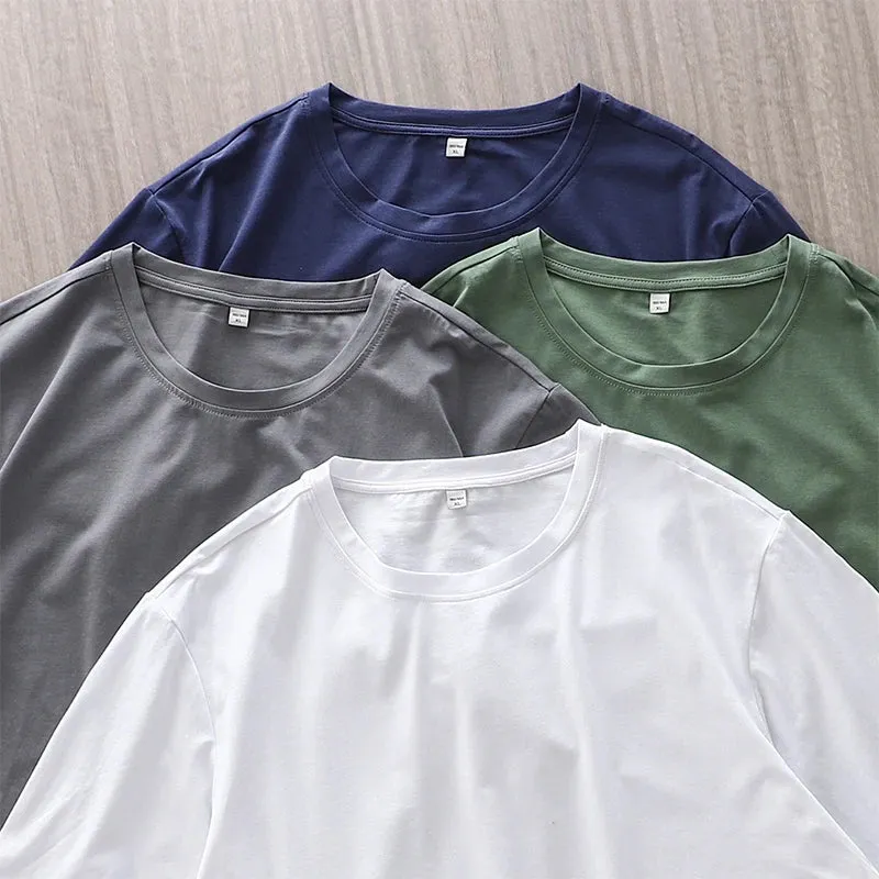 Men's Summer Ice Silk Crew Neck T-Shirt: Soft Fitness Tops