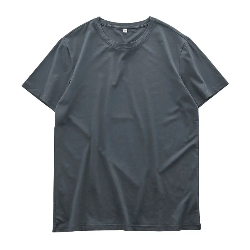 Men's Summer Ice Silk Crew Neck T-Shirt: Soft Fitness Tops