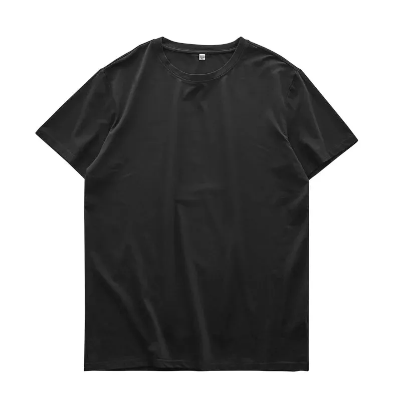 Men's Summer Ice Silk Crew Neck T-Shirt: Soft Fitness Tops