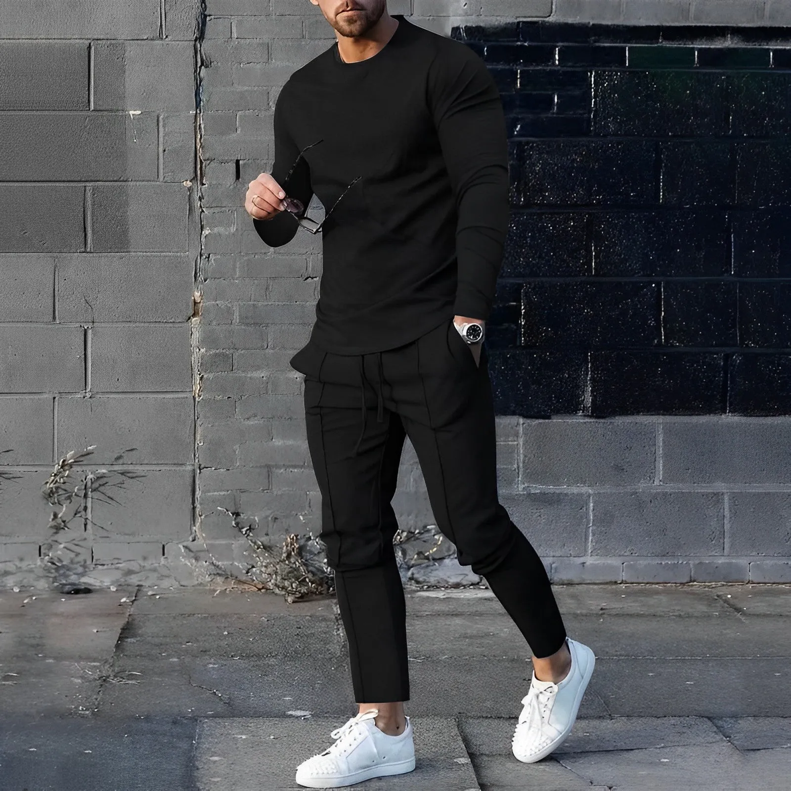 Men's Trendy Long Sleeve Casual Set