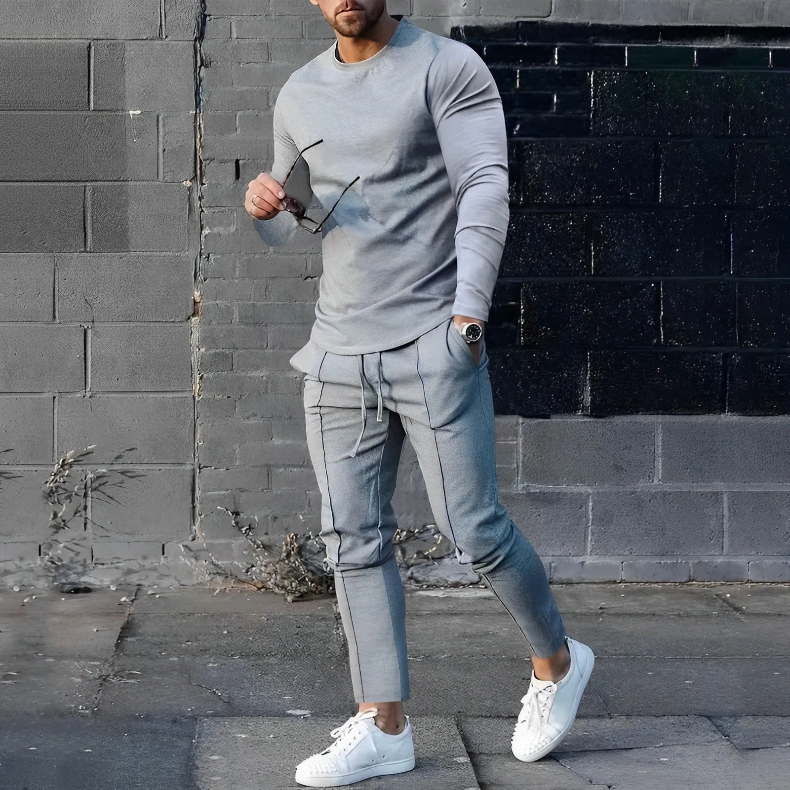 Men's Trendy Long Sleeve Casual Set