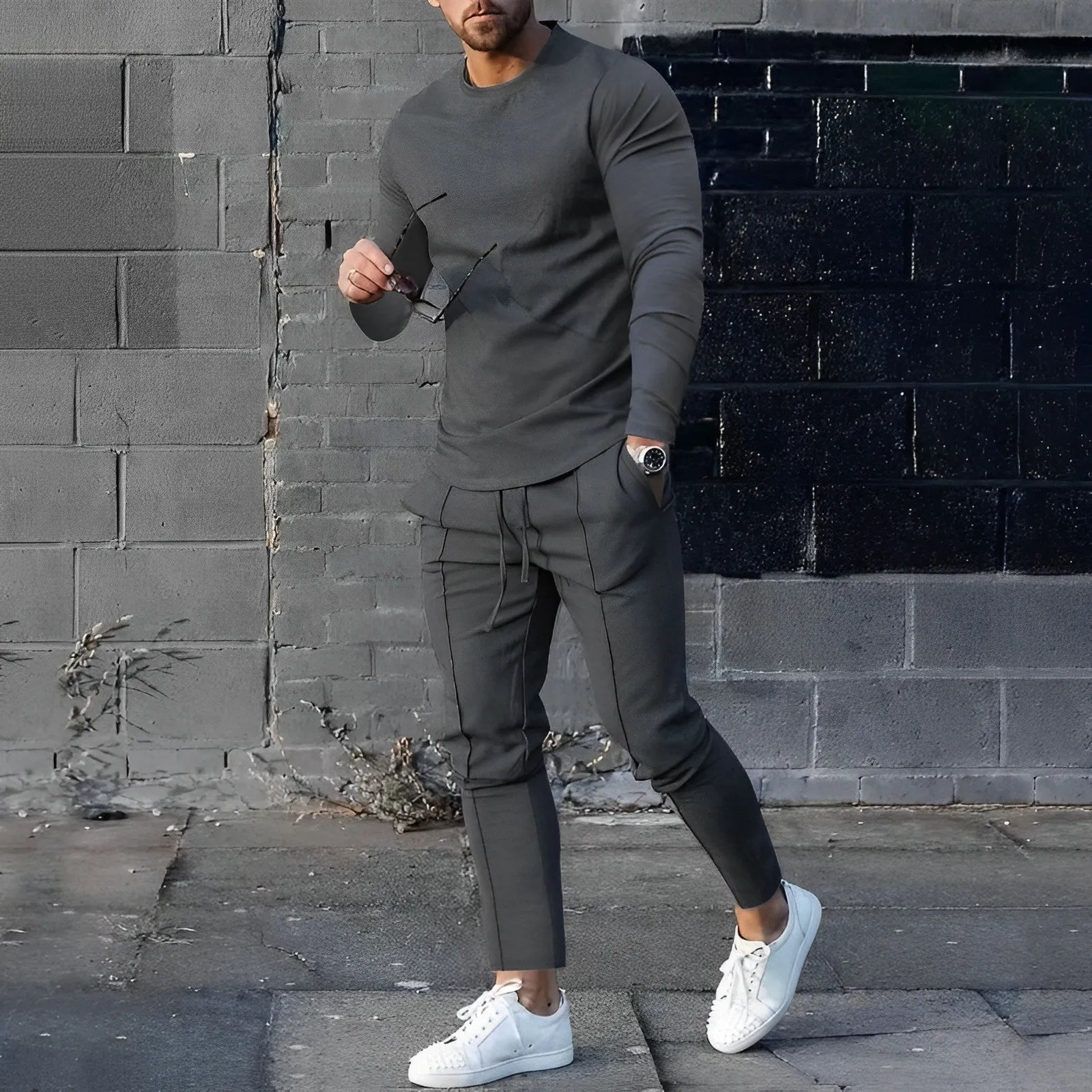 Men's Trendy Long Sleeve Casual Set