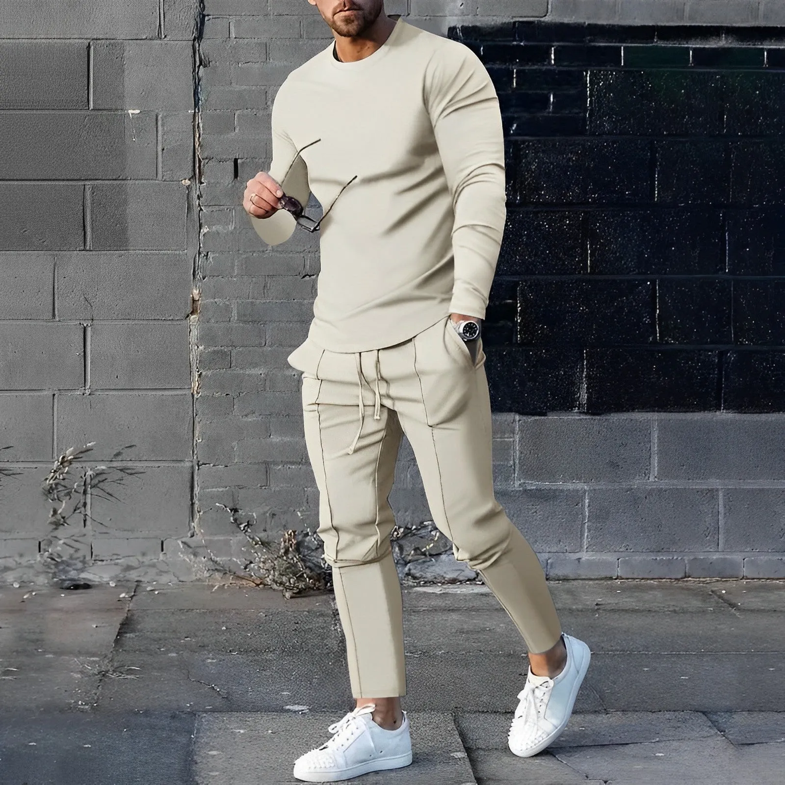 Men's Trendy Long Sleeve Casual Set