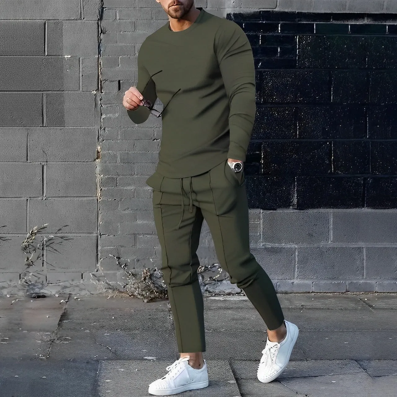 Men's Trendy Long Sleeve Casual Set