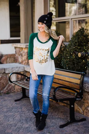 Merry & Bright Green Sleeve Top