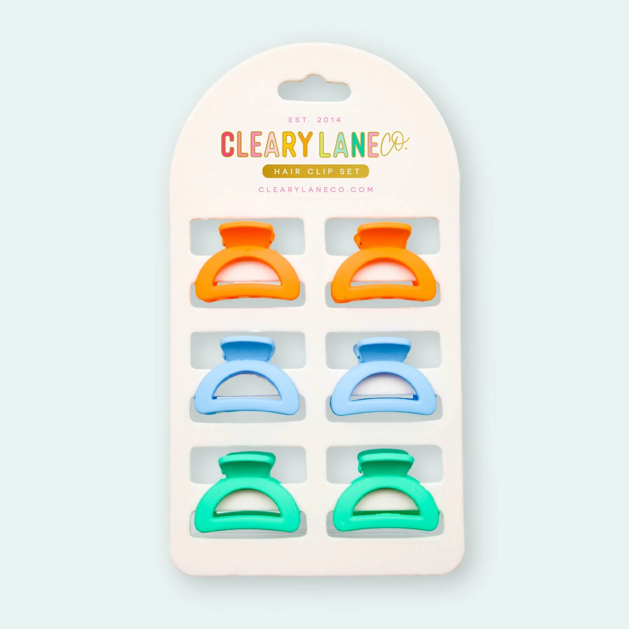 Mini Hair Clip Set | Blue & Orange