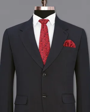 Mirage Blue Diamond Textured Single Breasted Blazer