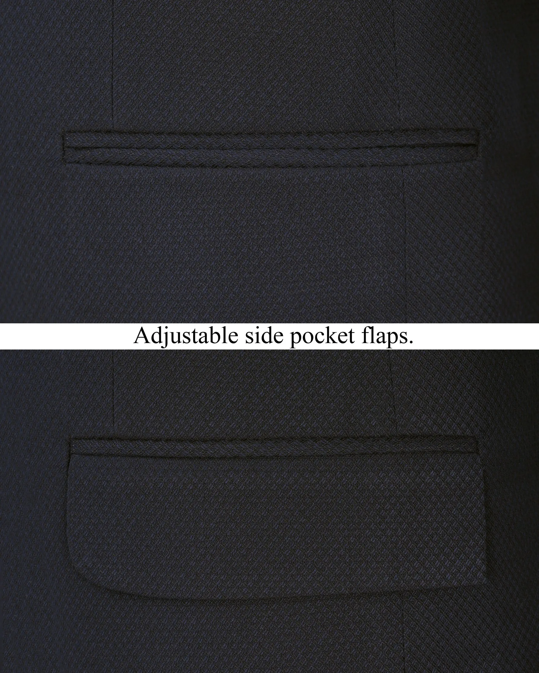 Mirage Blue Diamond Textured Single Breasted Blazer