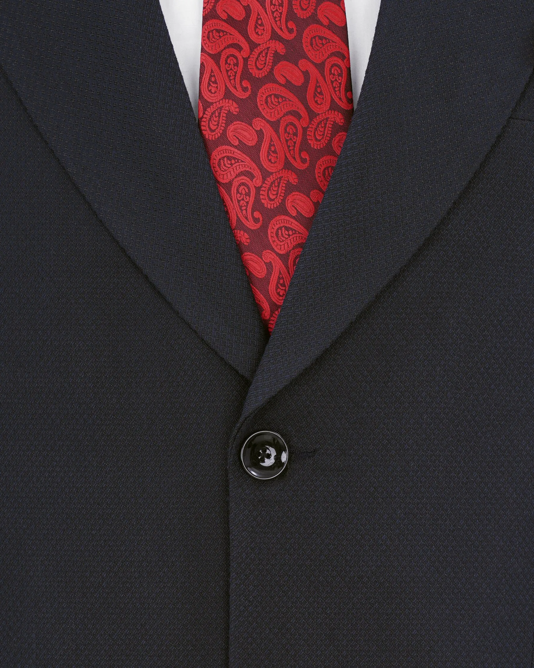 Mirage Blue Diamond Textured Single Breasted Blazer