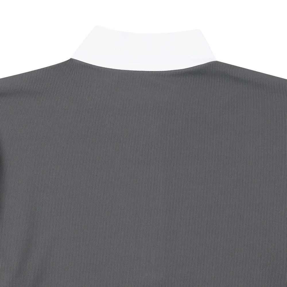 Monday Flow Women's Mockneck Stretch Top - Charcoal Gray