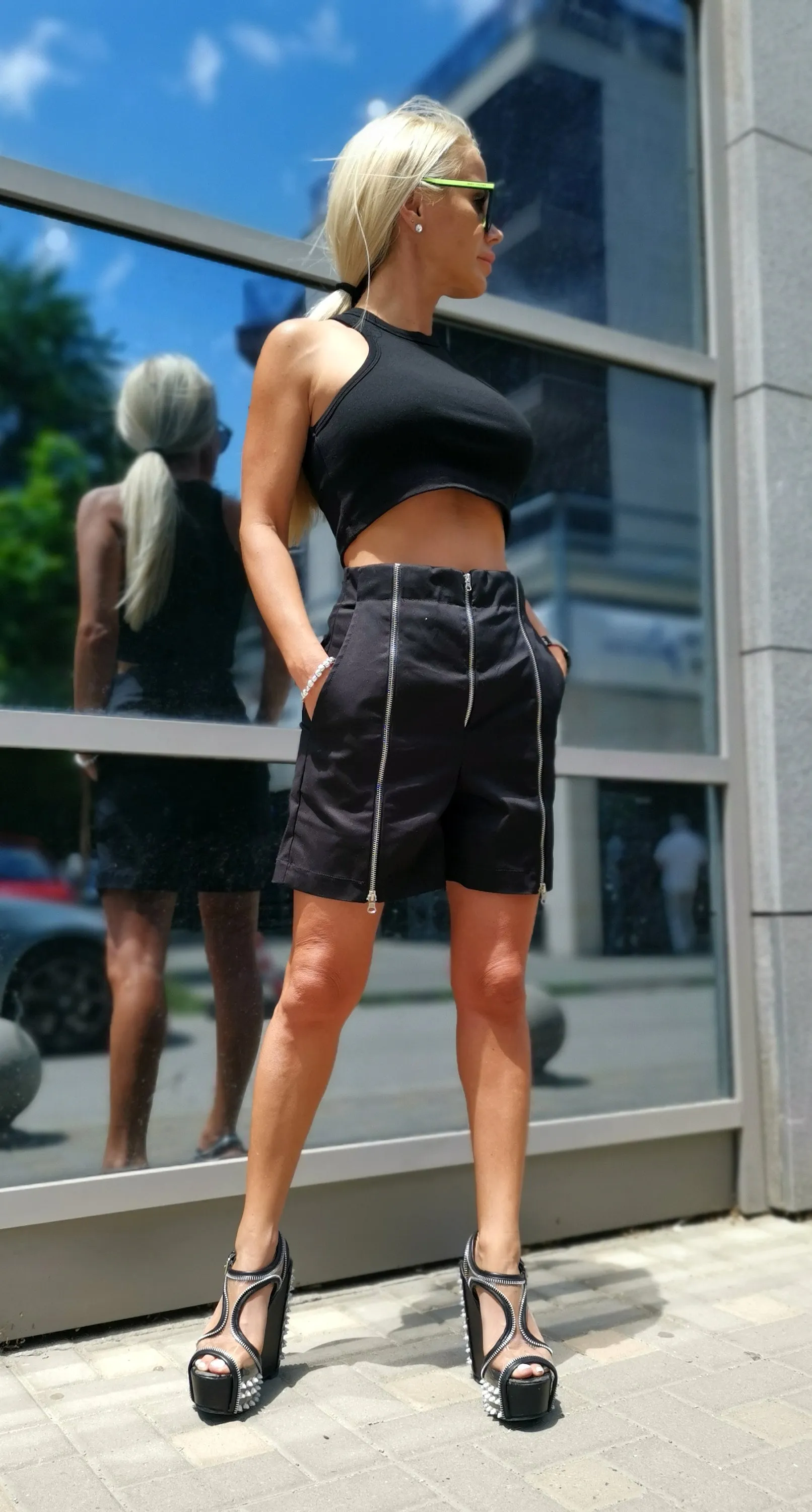 NEW High waist Shorts/Short Pants/Zippers Pants/Loose pants/Extravagant Short Pants /Avant-garde Pants/Party Pants/Sexy Shorts