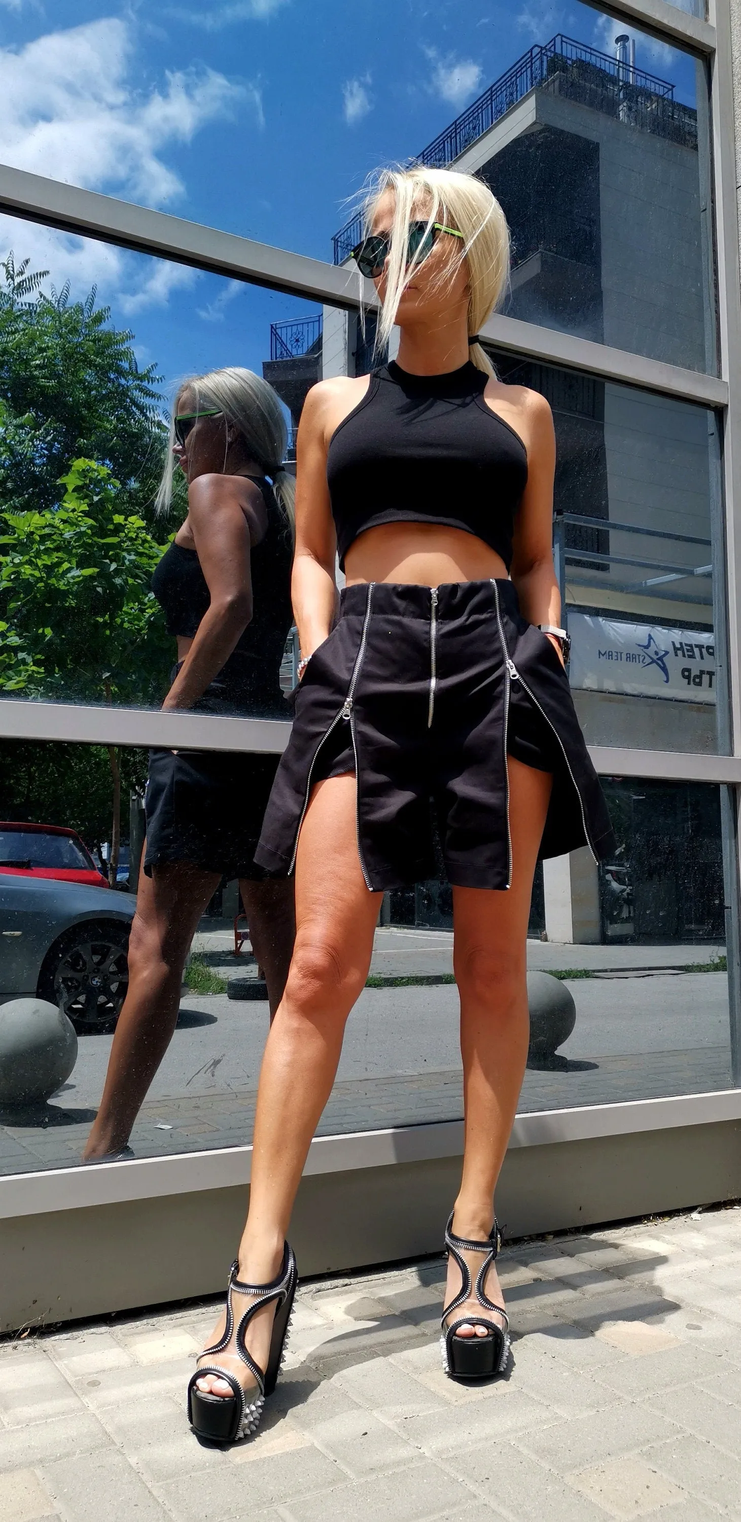 NEW High waist Shorts/Short Pants/Zippers Pants/Loose pants/Extravagant Short Pants /Avant-garde Pants/Party Pants/Sexy Shorts