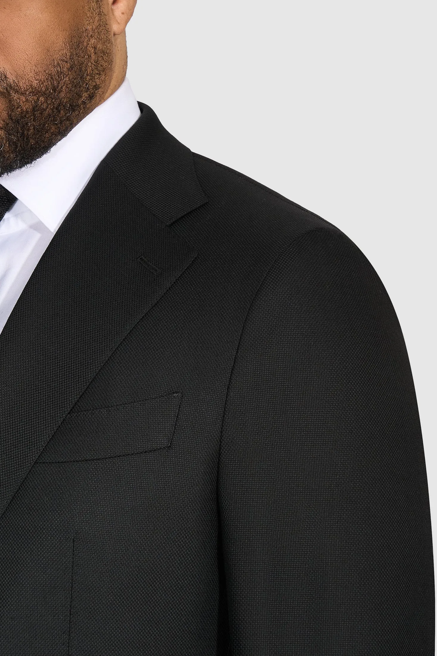 New SUITREVIEW Elmhurst Basic Black Pure Wool All Season Suit - All Sizes Made To Order