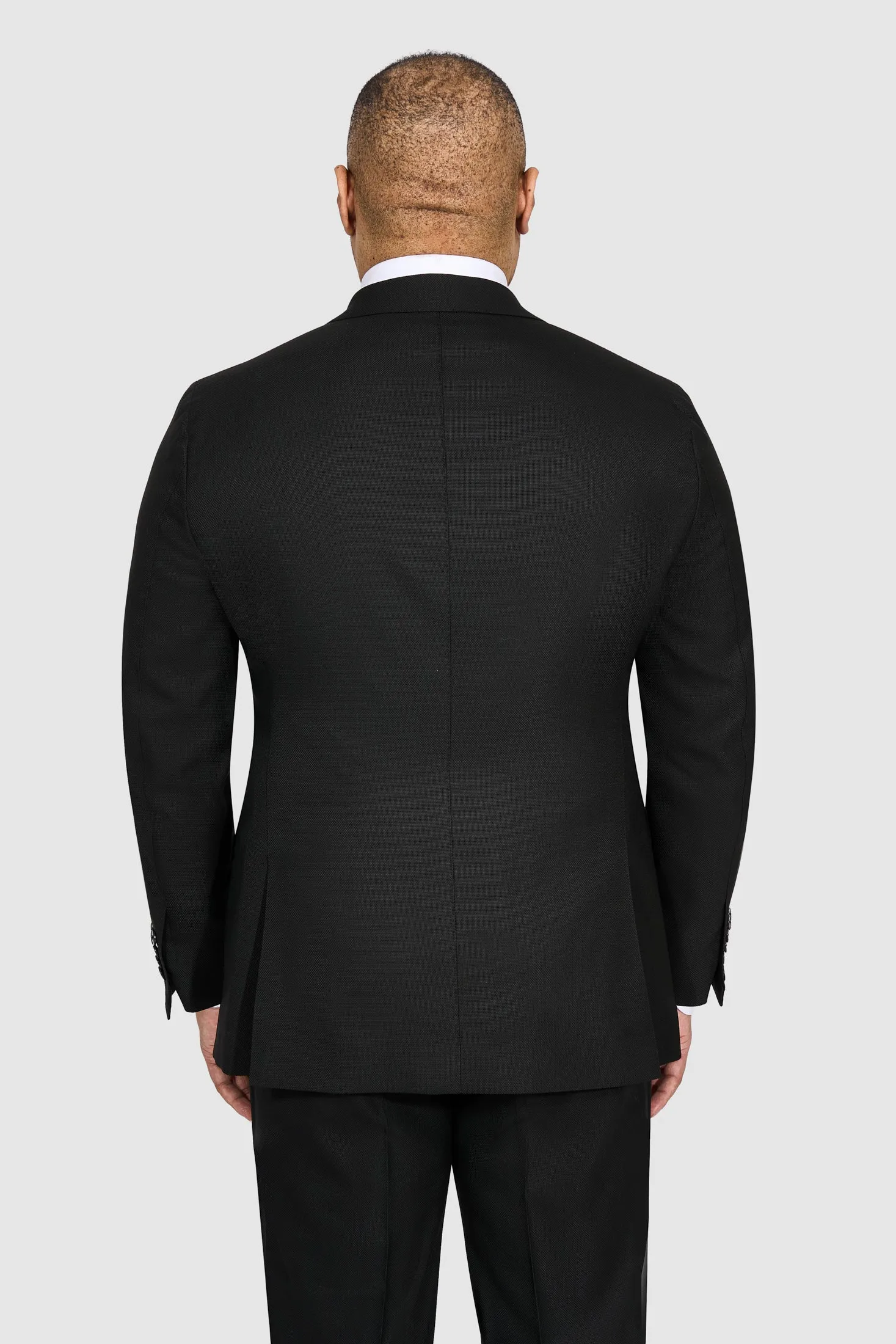 New SUITREVIEW Elmhurst Basic Black Pure Wool All Season Suit - All Sizes Made To Order