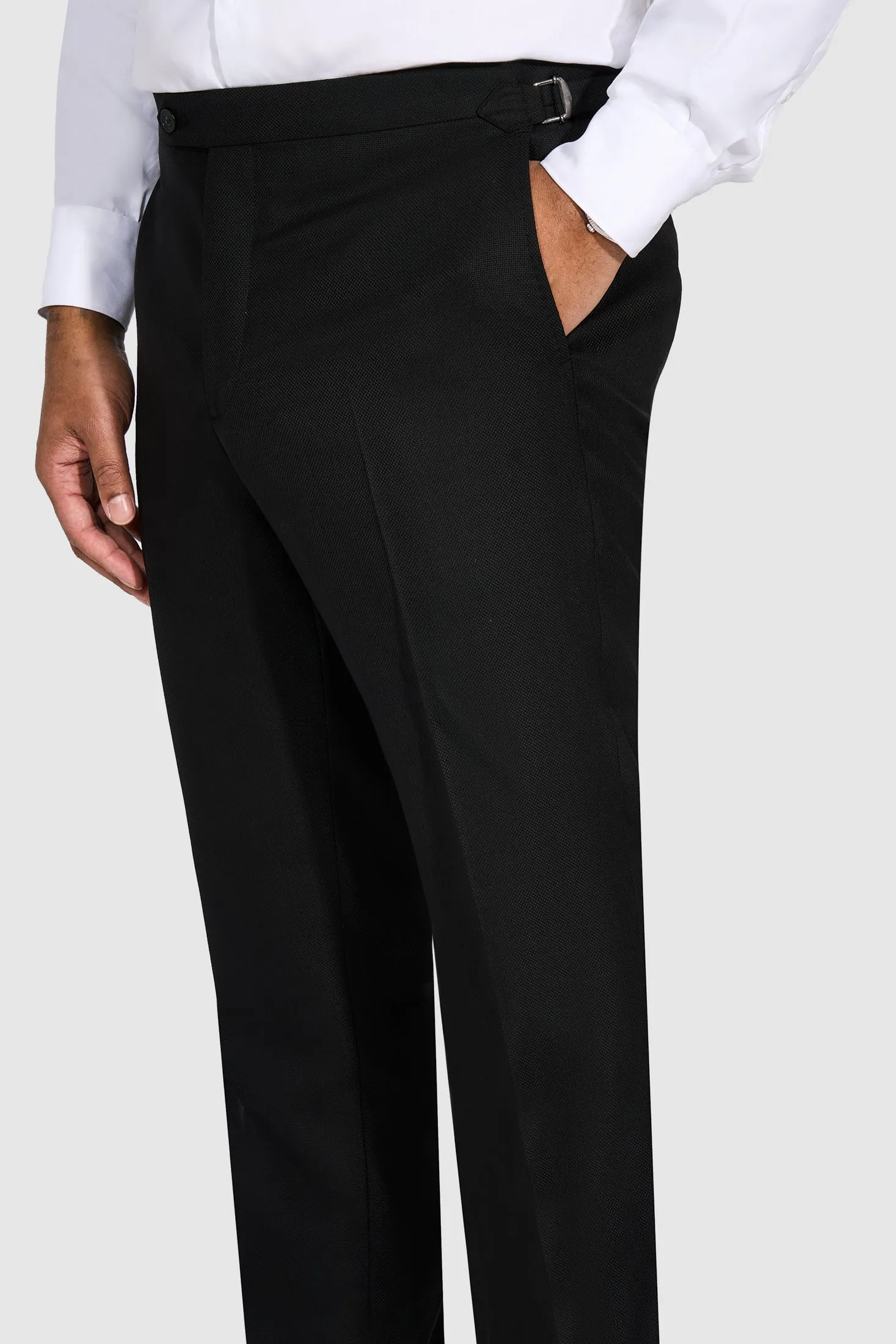 New SUITREVIEW Elmhurst Basic Black Pure Wool All Season Suit - All Sizes Made To Order