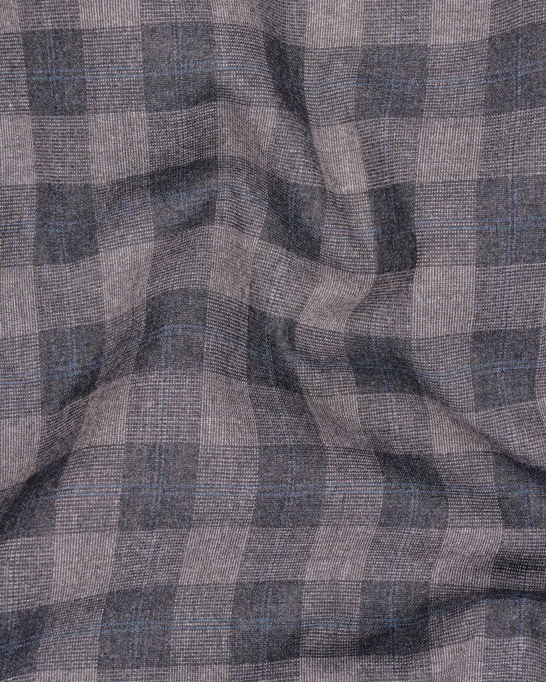 Nobel and Chicago Grey Plaid Wool Rich Tuxedo Blazer