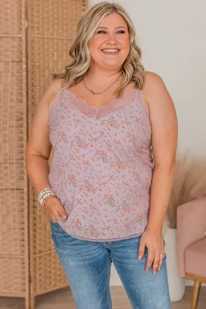One More Chance Lace Floral Tank Top- Lavender