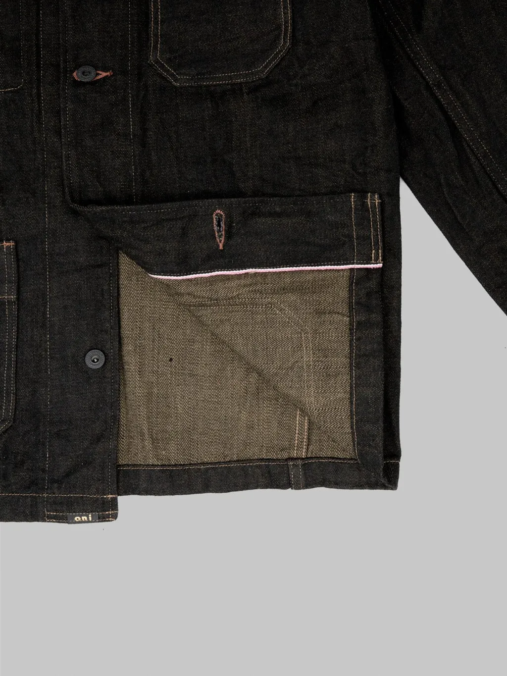 ONI Denim 03100-BKOL 12.5oz "Black x Olive" Coverall