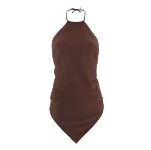 Panama Foulard Top Chocolate Brown