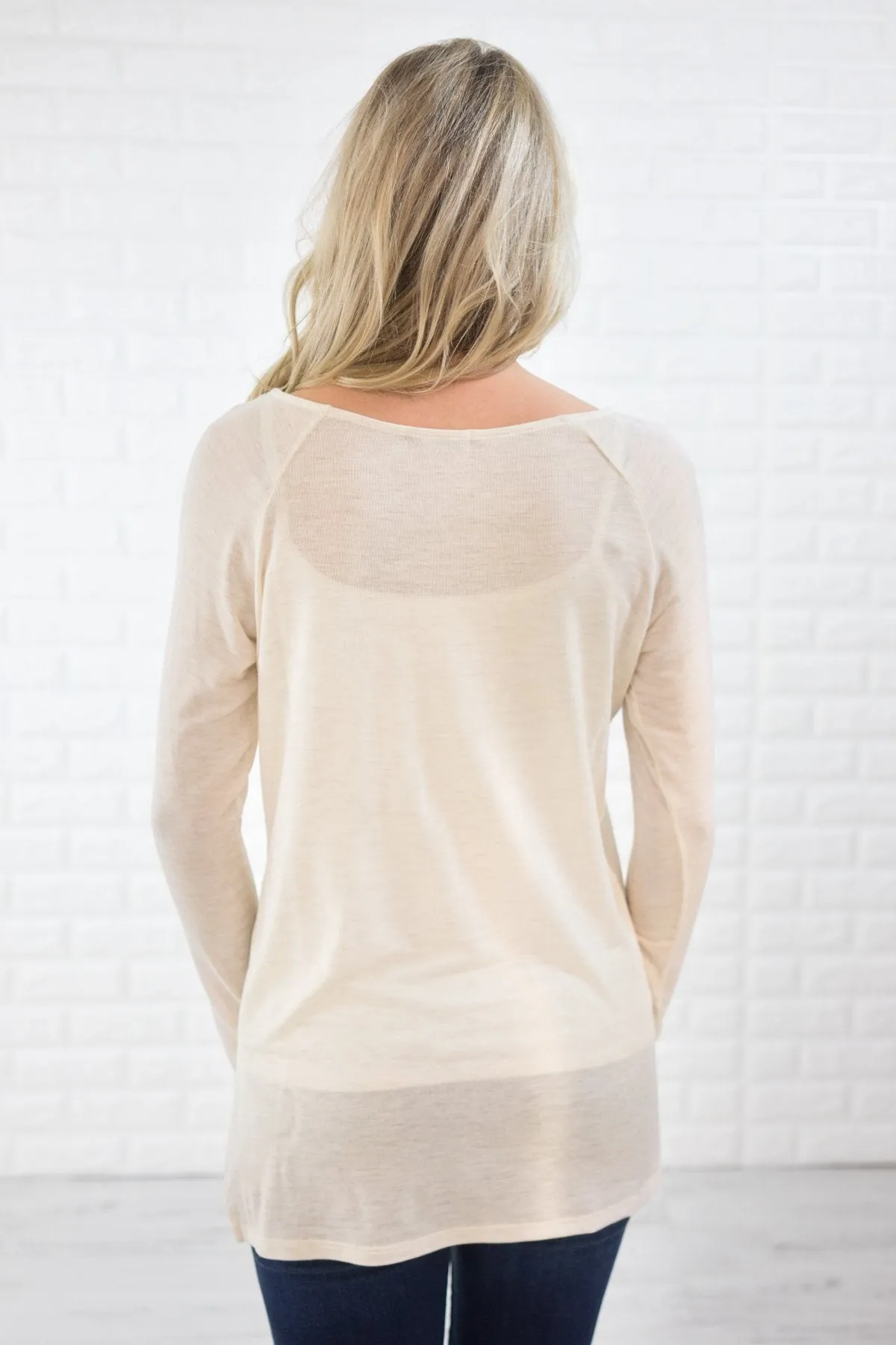 Peace, Joy & Love Long Sleeve Cream Top