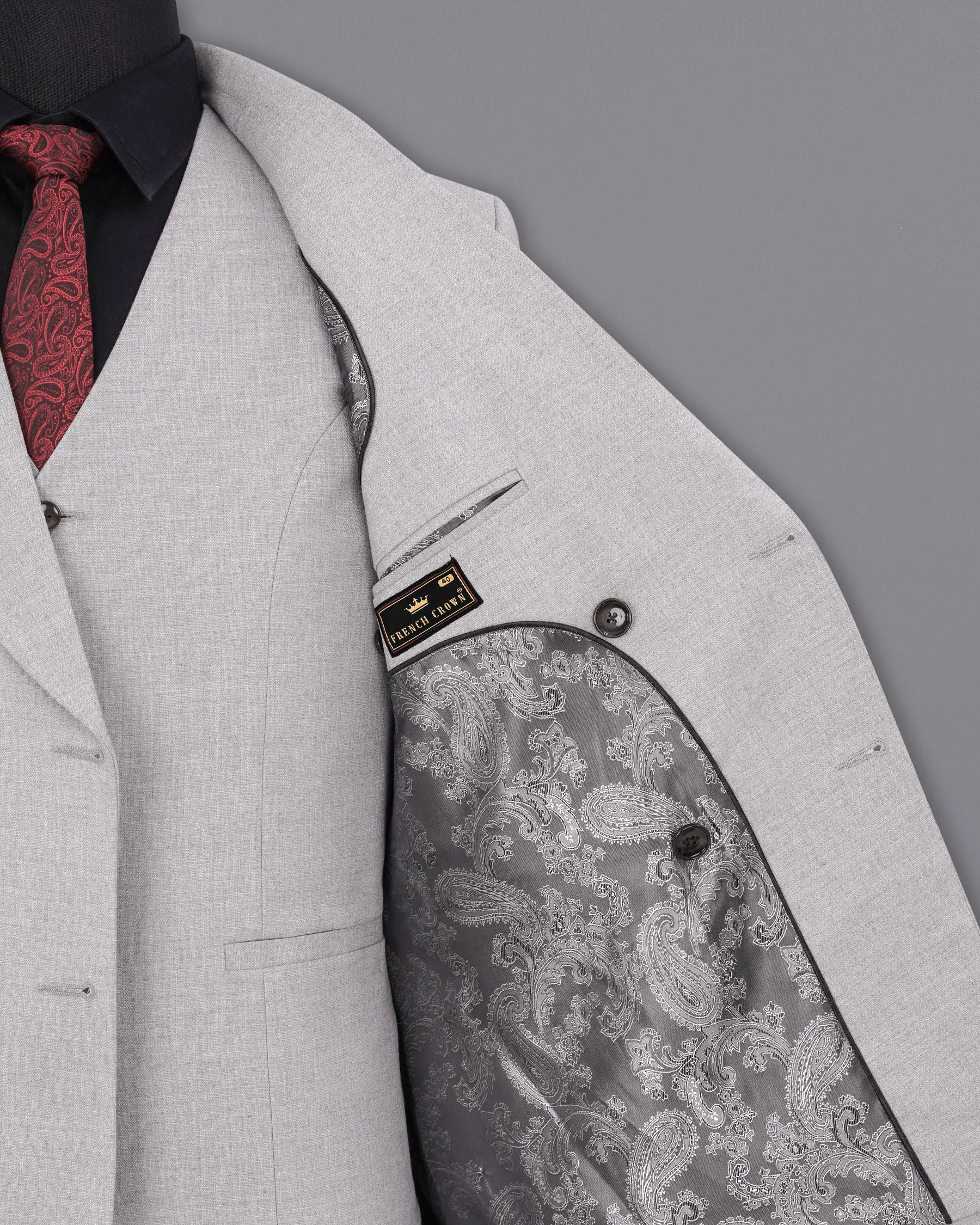 Pearl Slate Gray Double Breasted Blazer