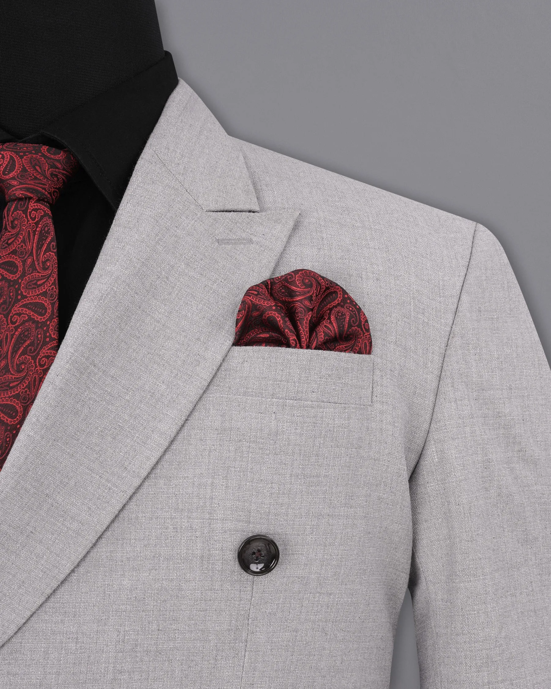 Pearl Slate Gray Double Breasted Blazer