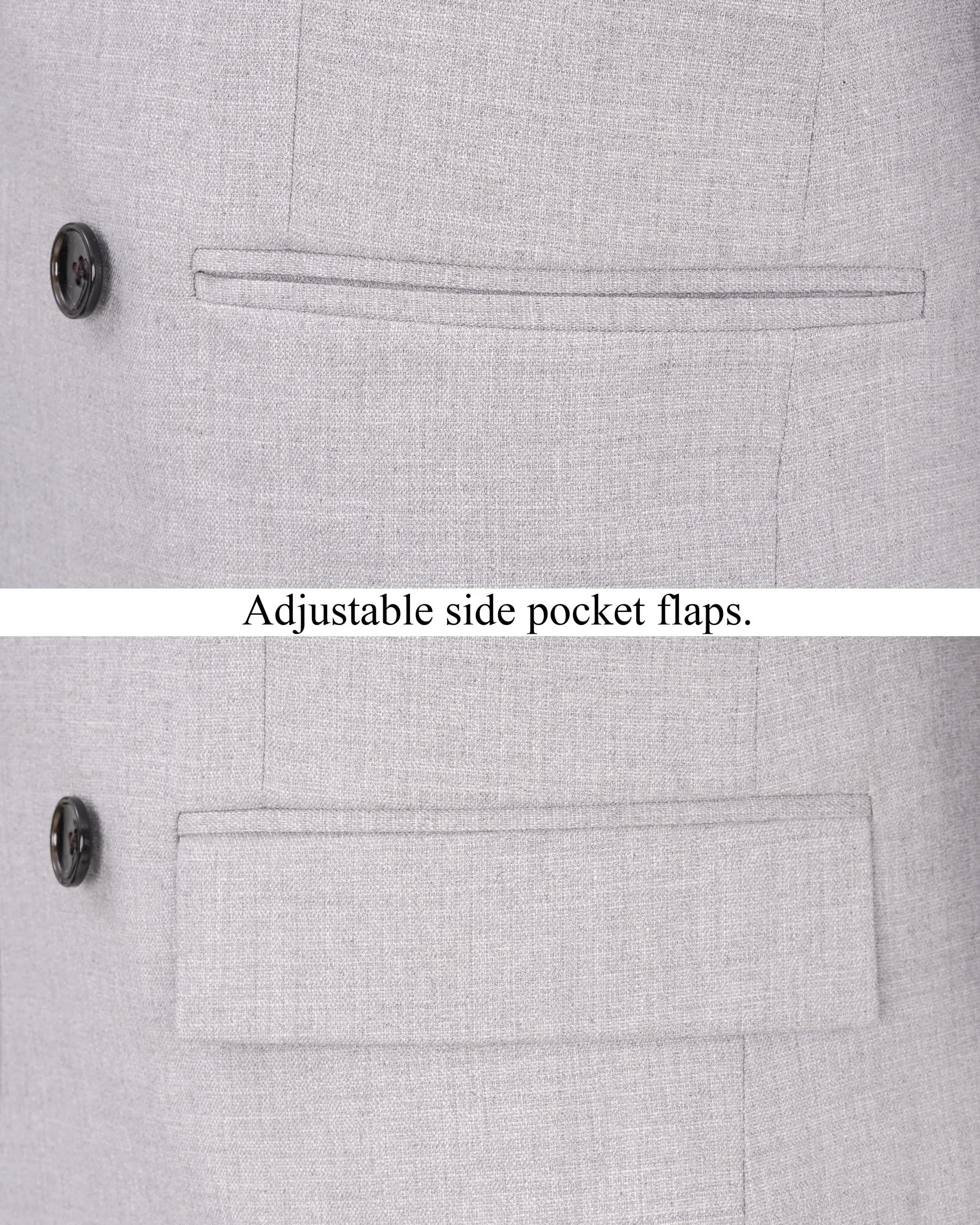 Pearl Slate Gray Double Breasted Blazer