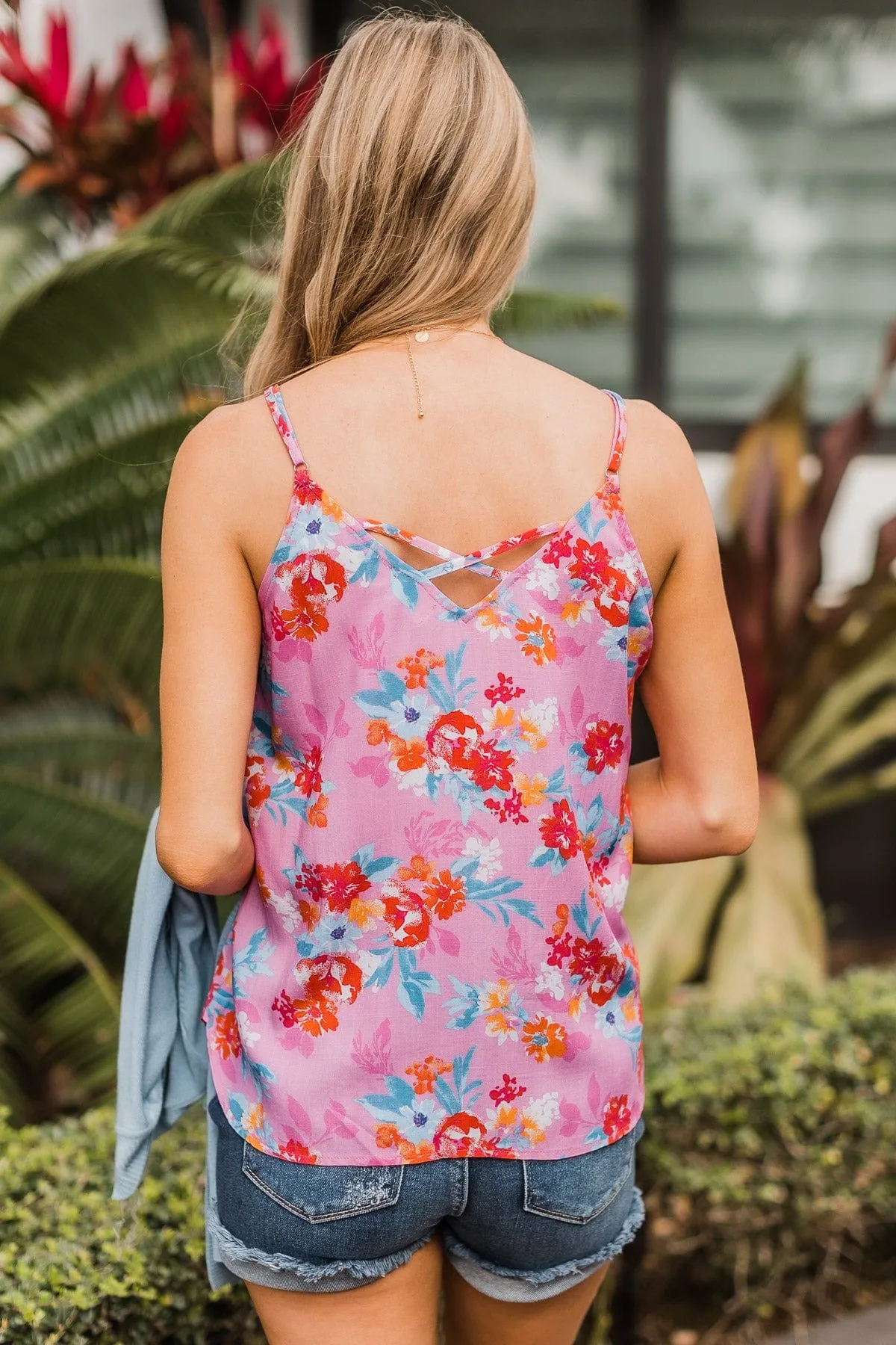 Perfect Days Floral Tank Top- Pink