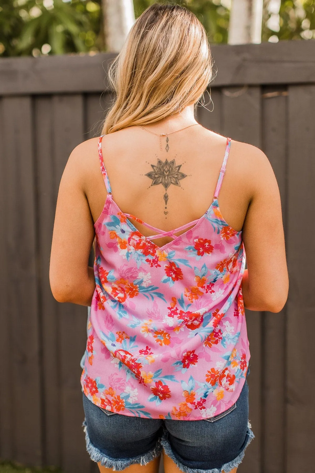 Perfect Days Floral Tank Top- Pink