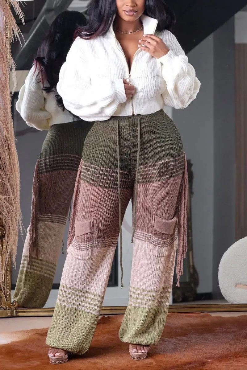 PH0513 Knitted Stripes Long Pants